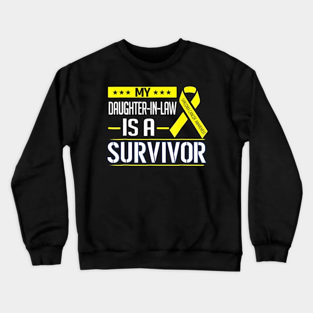 My Daughter In Law Sarcoma Cancer Awareness Crewneck Sweatshirt by LaurieAndrew